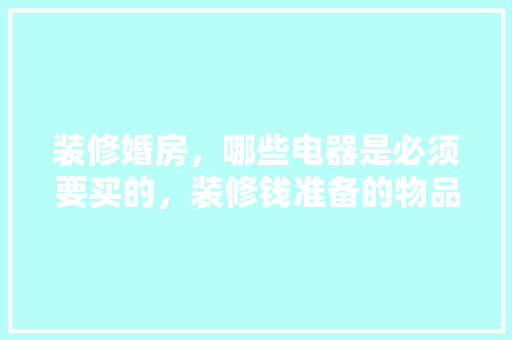 装修婚房，哪些电器是必须要买的，装修钱准备的物品是什么东西。 装修婚房，哪些电器是必须要买的，装修钱准备的物品是什么东西。 家居装饰