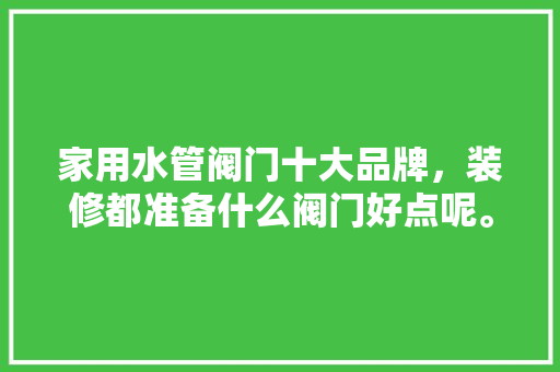 家用水管阀门十大品牌，装修都准备什么阀门好点呢。 家用水管阀门十大品牌，装修都准备什么阀门好点呢。 装修知识