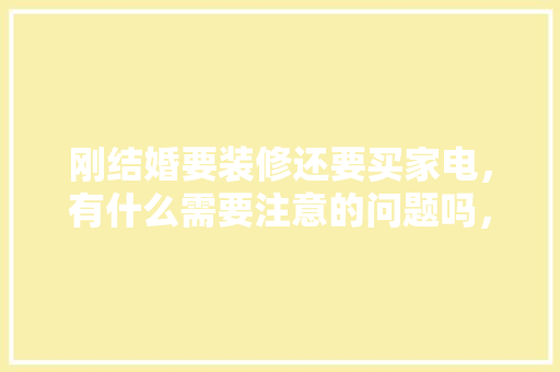 刚结婚要装修还要买家电，有什么需要注意的问题吗，准备装修提前买什么东西好。 刚结婚要装修还要买家电，有什么需要注意的问题吗，准备装修提前买什么东西好。 二手房