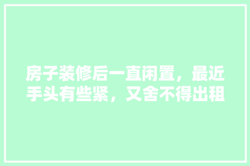 房子装修后一直闲置，最近手头有些紧，又舍不得出租，怎么办，空房子装修需要准备什么东西。 房子装修后一直闲置，最近手头有些紧，又舍不得出租，怎么办，空房子装修需要准备什么东西。 装修知识