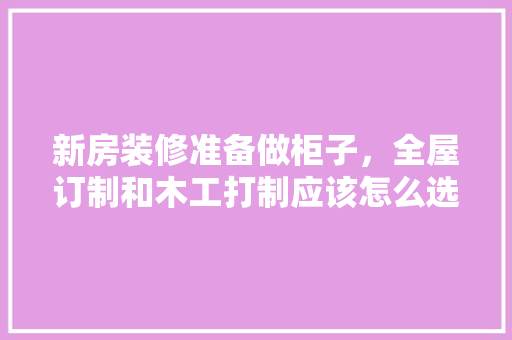 新房装修准备做柜子，全屋订制和木工打制应该怎么选择，装修房子要准备什么呢图片。 新房装修准备做柜子，全屋订制和木工打制应该怎么选择，装修房子要准备什么呢图片。 买房须知