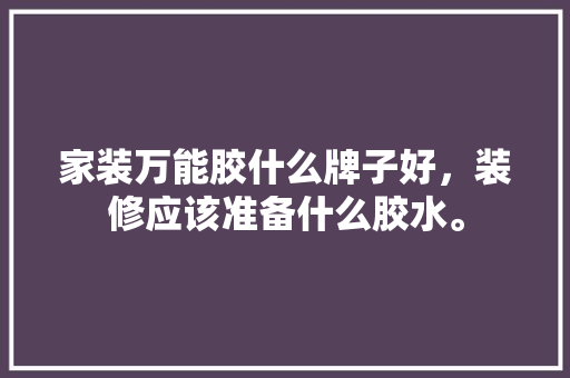 家装万能胶什么牌子好，装修应该准备什么胶水。 家装万能胶什么牌子好，装修应该准备什么胶水。 装修知识