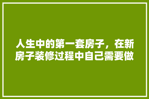 人生中的第一套房子，在新房子装修过程中自己需要做什么，房子装修前先准备什么东西。 人生中的第一套房子，在新房子装修过程中自己需要做什么，房子装修前先准备什么东西。 二手房