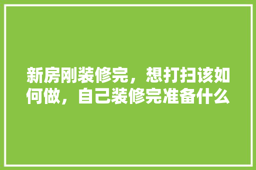 新房刚装修完，想打扫该如何做，自己装修完准备什么东西好。 新房刚装修完，想打扫该如何做，自己装修完准备什么东西好。 二手房