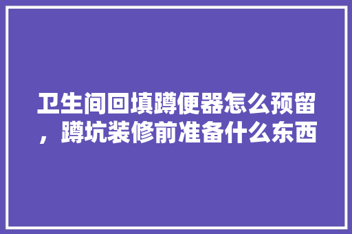 卫生间回填蹲便器怎么预留，蹲坑装修前准备什么东西。 卫生间回填蹲便器怎么预留，蹲坑装修前准备什么东西。 家居装饰
