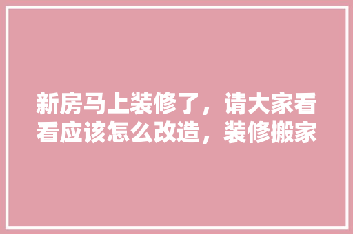新房马上装修了，请大家看看应该怎么改造，装修搬家准备什么东西好。 新房马上装修了，请大家看看应该怎么改造，装修搬家准备什么东西好。 家居设计