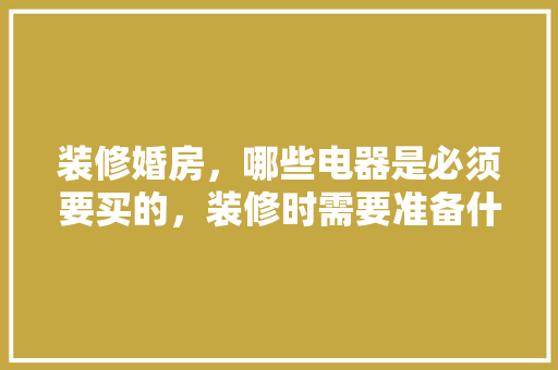 装修婚房，哪些电器是必须要买的，装修时需要准备什么家电设备。 装修婚房，哪些电器是必须要买的，装修时需要准备什么家电设备。 装修知识